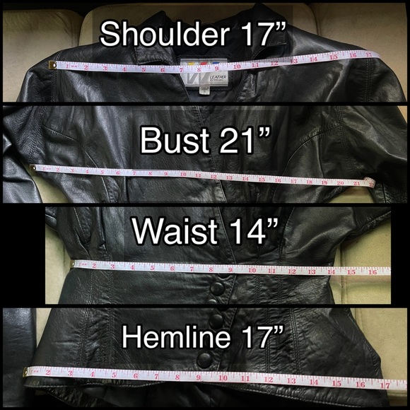 Wilson’s 80s 90s Puff sleeve Power Shoulder Leather Jacket Snap Corset Moto S - Picture 7 of 9